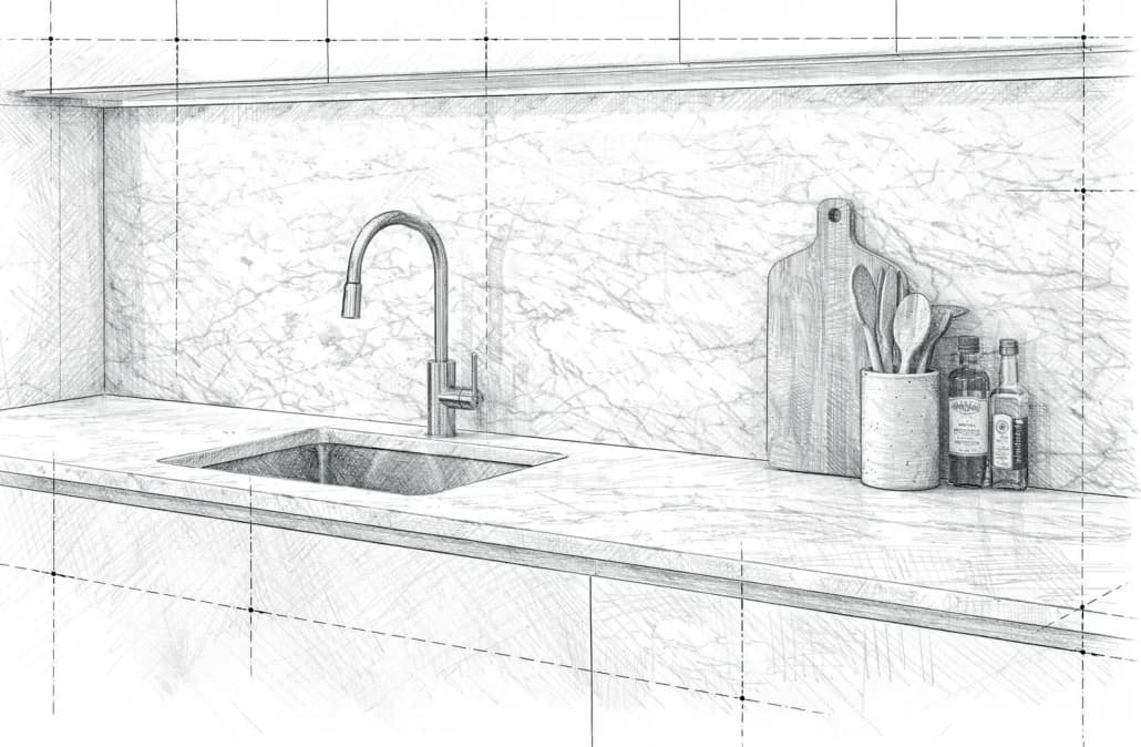 Natural stone kitchen at Park View
